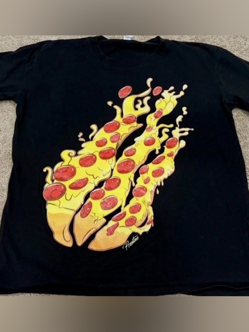 Prestonplayz Merch Flame Black T-Shirt Tee - Youth large